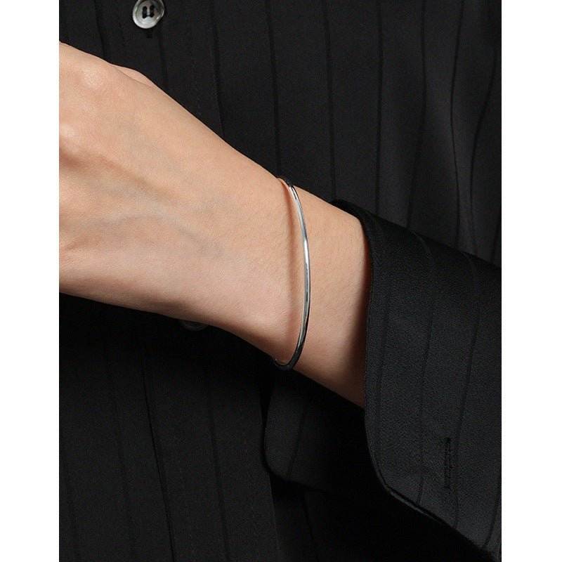 2mm S990 Sterling Silver Bangle | Minimalist Thin Bangle - Bjeul