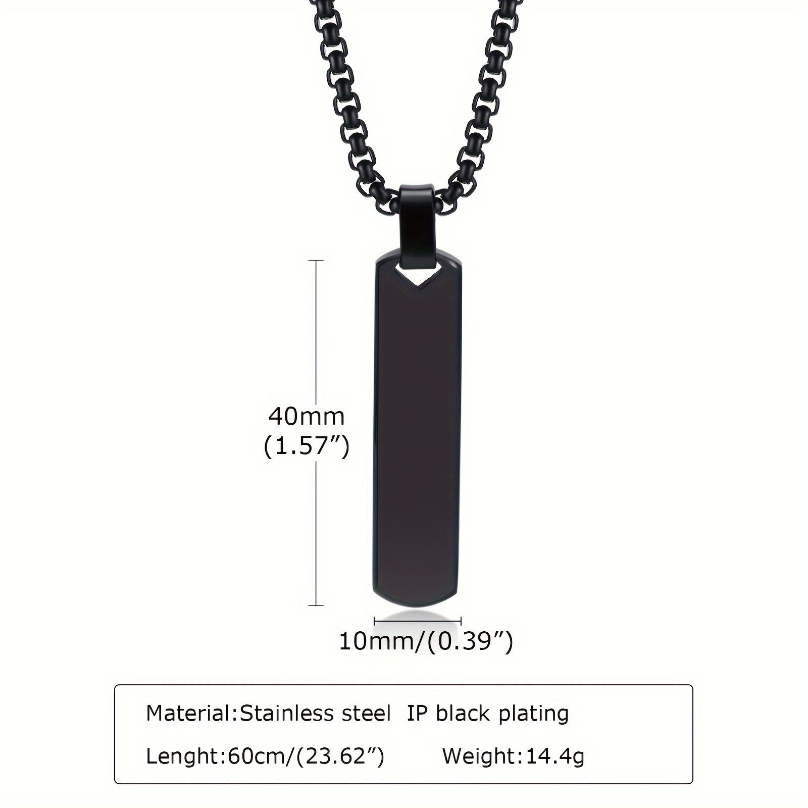 Unique Letter Necklace Pendant - High Polished Three - Dimensional Stainless Steel Laser Engraved Titanium Steel Plating for Men - Bjeul