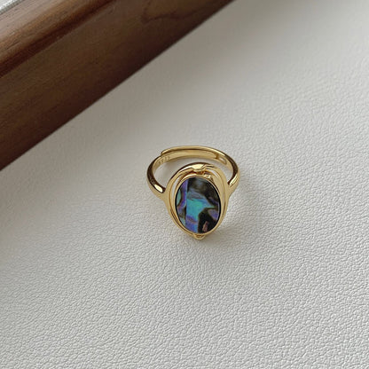 Two Shades Oval Turn Adjustable Ring