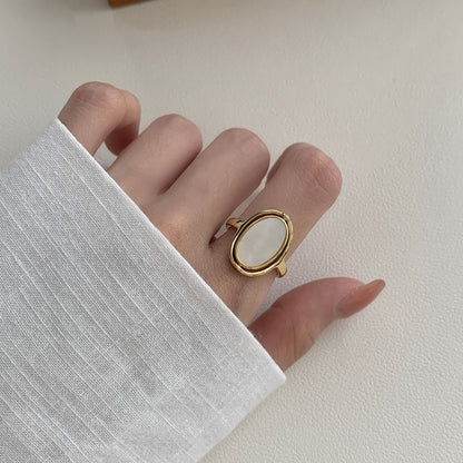 Two Shades Oval Turn Adjustable Ring