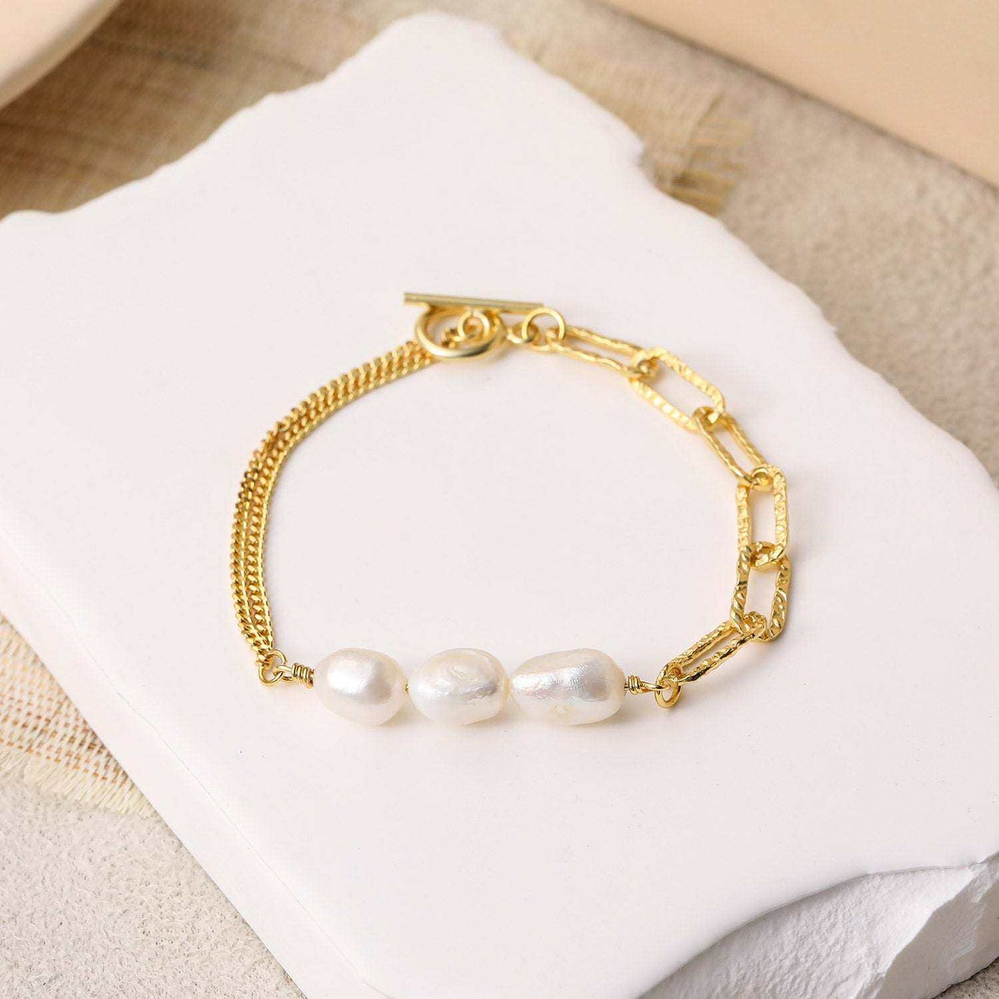 Baroque Natural Pearl Bracelet - Bjeul