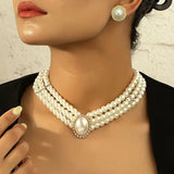 Baroque Pearls Necklace and Earrings Jewelry Set - Bjeul