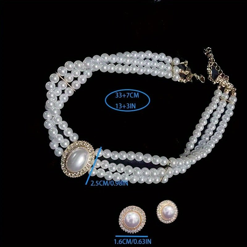 Baroque Pearls Necklace and Earrings Jewelry Set - Bjeul