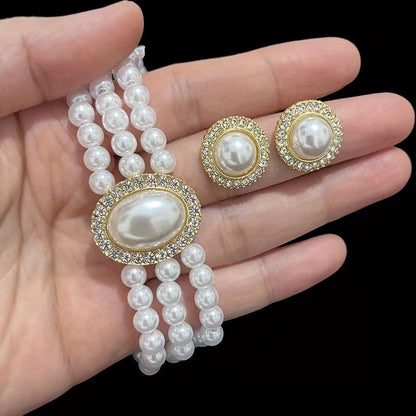 Baroque Pearls Necklace and Earrings Jewelry Set - Bjeul