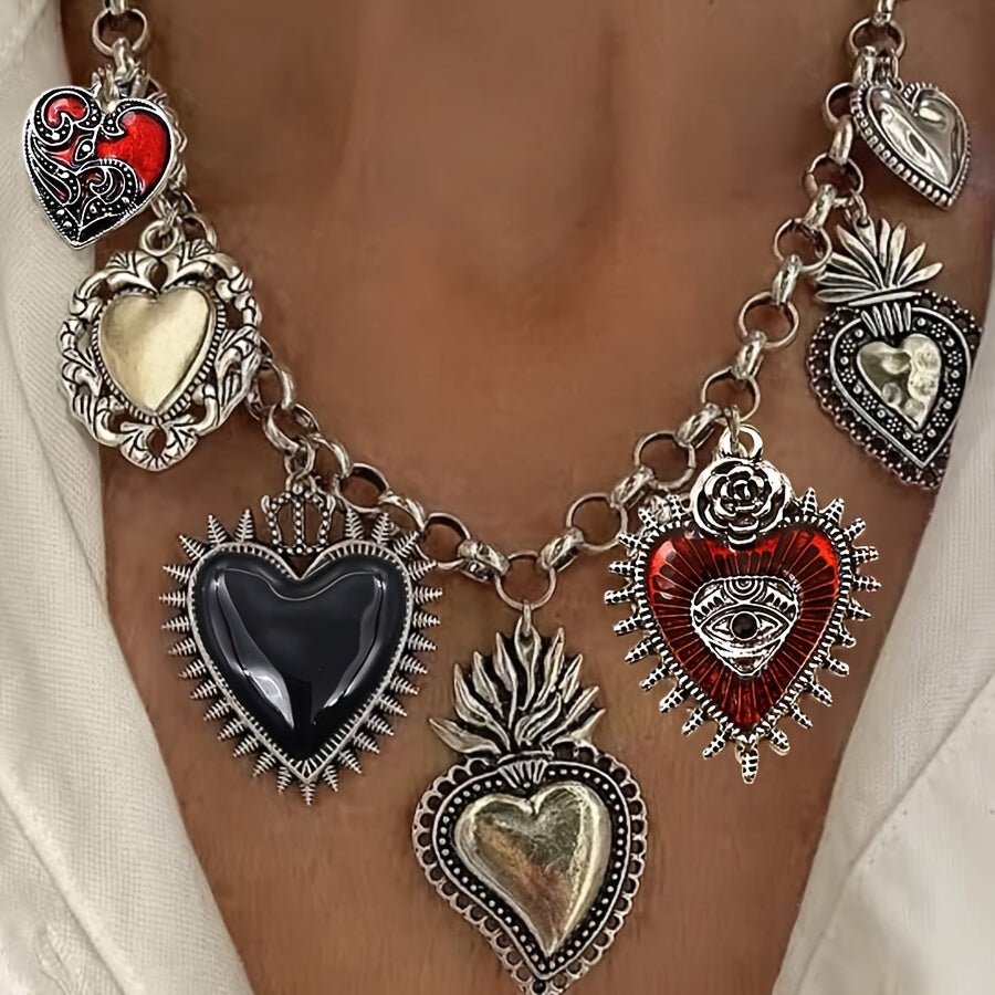 Chain of Heart Pendants - Unique Design Women's Fashion Accessory - Bjeul