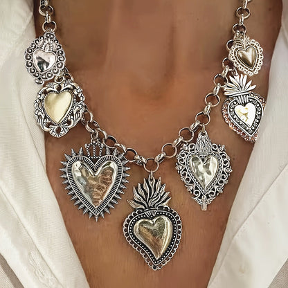 Chain of Heart Pendants - Unique Design Women's Fashion Accessory - Bjeul