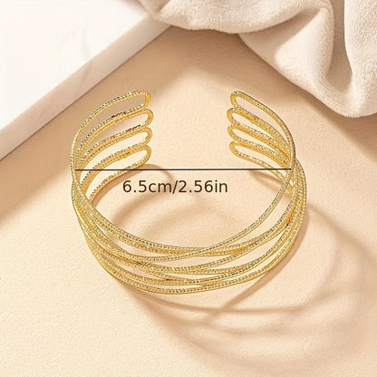 Cross Line Cuff Bracelet for Women - Bjeul