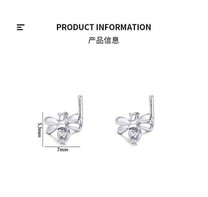 Cute Mini CZ Honey Bee L Shape Nose Stud - Bjeul