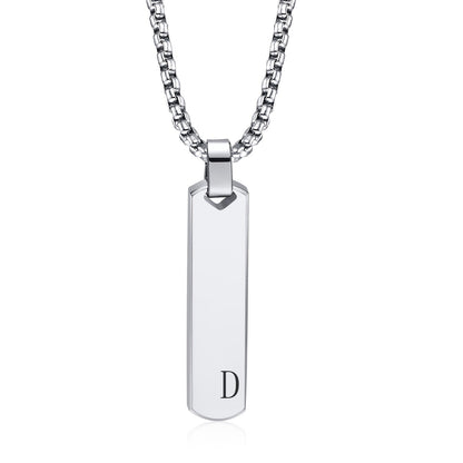 Unique Letter Necklace Pendant - High Polished Three - Dimensional Stainless Steel Laser Engraved Titanium Steel Plating for Men - Bjeul