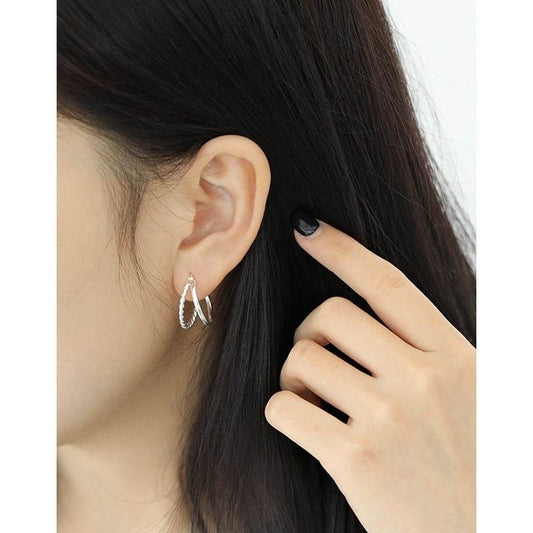 Duo Twist Hoop Earrings - Bjeul