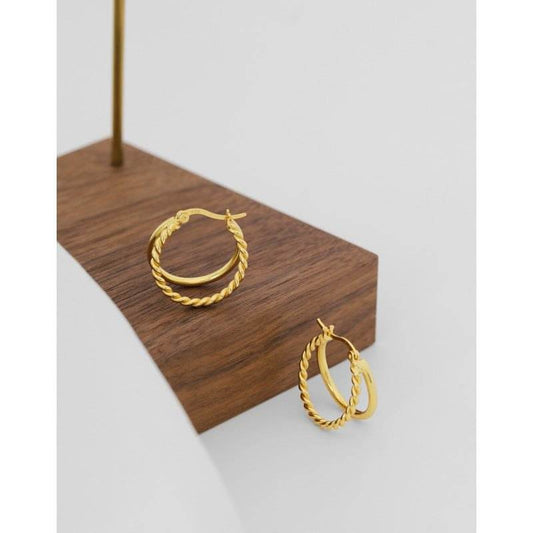 Duo Twist Hoop Earrings - Bjeul