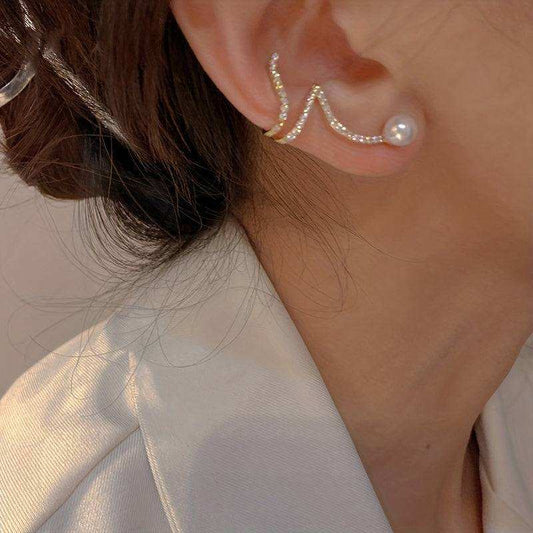 Faux Pearl Stud Earrings & Ear Clips - Bjeul