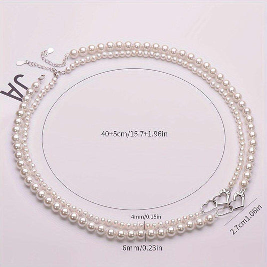 Hearts Pearl Necklace - Bjeul