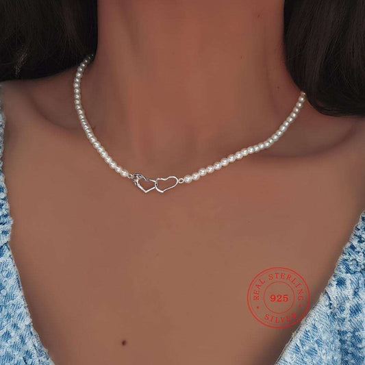 Hearts Pearl Necklace - Bjeul