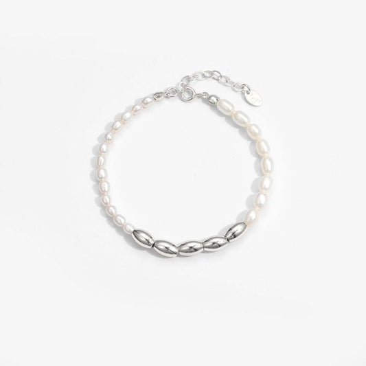 Maisie Oval Natural Pearls Beads Bracelet - Bjeul