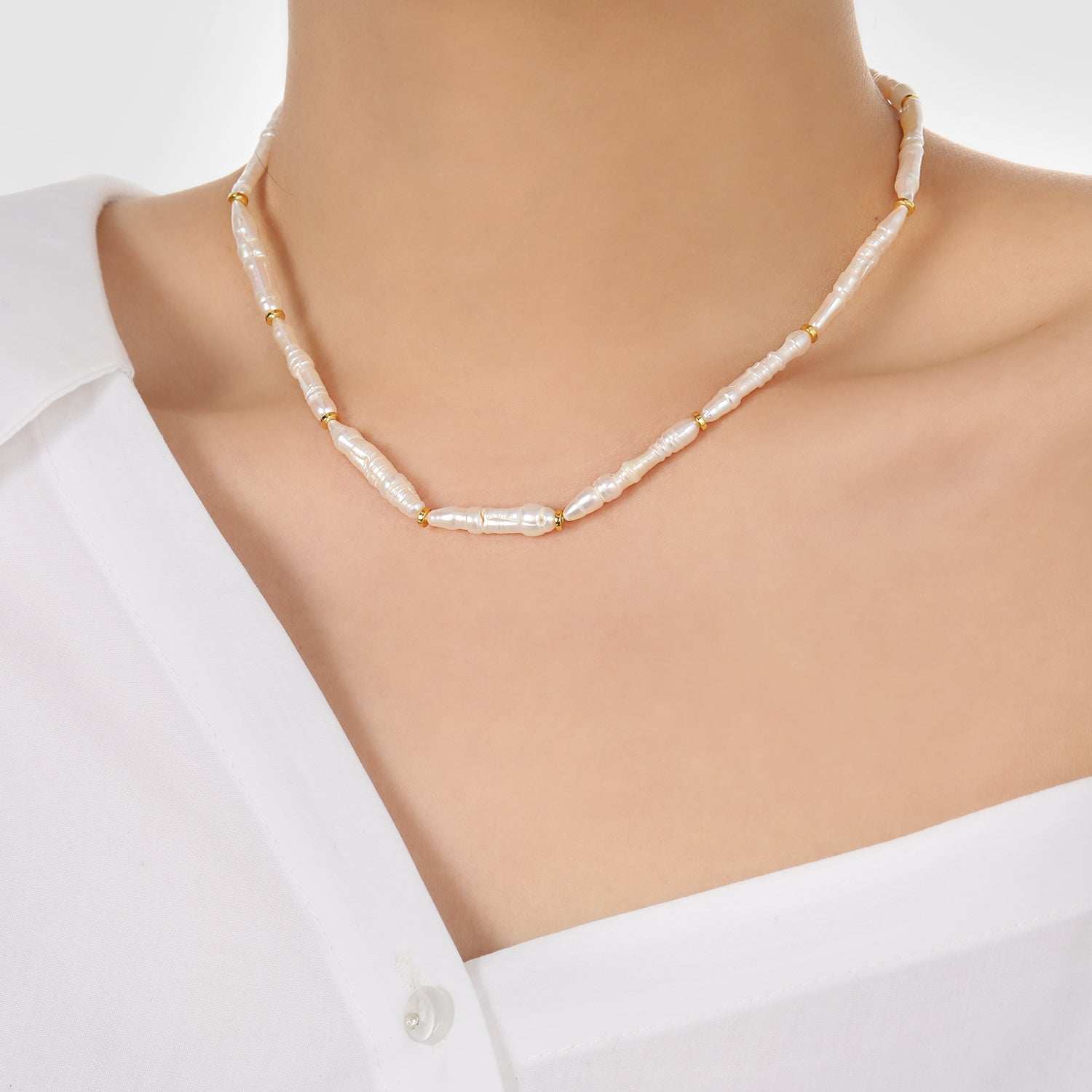 Original Pearl Necklace - Pearls Link Necklace | Bjeul