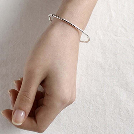 Simple 2mm Beads Tube 925 Sterling Silver Bracelet - Bjeul