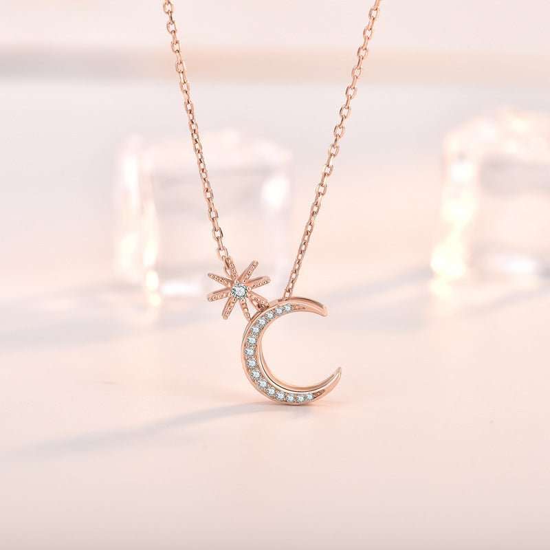 Star Crescent Moon Necklace - Bjeul