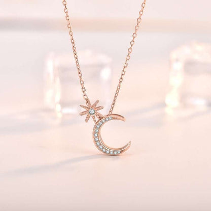 Star Crescent Moon Necklace - Bjeul