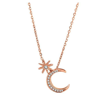 Star Crescent Moon Necklace - Bjeul