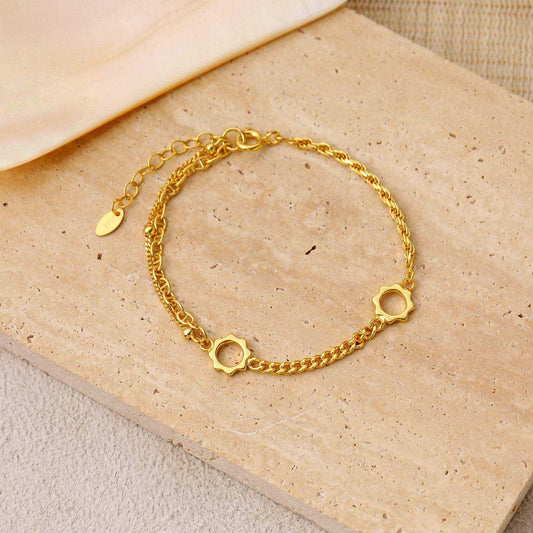 Sunflower Puffed Chain Bracelet - Bjeul