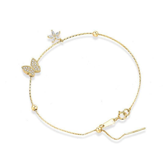 Sweet CZ Butterflies 925 Sterling Silver Bracelet - Bjeul