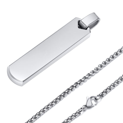 Unique Letter Necklace Pendant - High Polished Three - Dimensional Stainless Steel Laser Engraved Titanium Steel Plating for Men - Bjeul