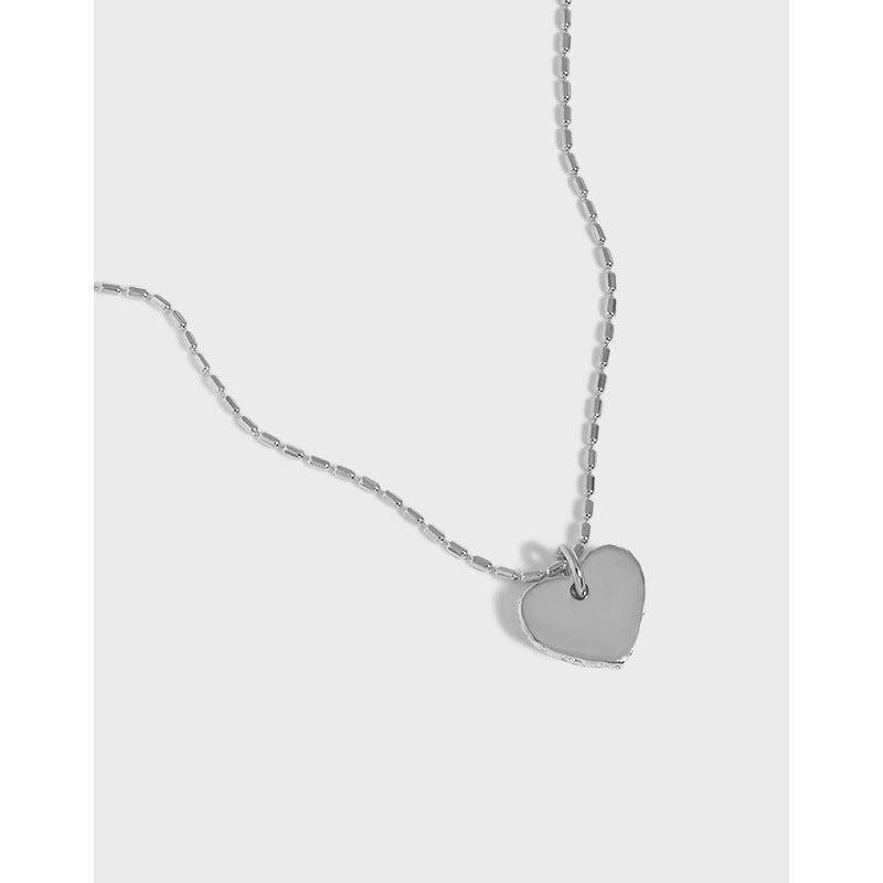 Women Tube Beads Heart 925 Sterling Silver Necklace - Bjeul